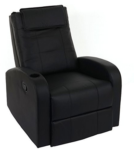 Mendler Fernsehsessel Durham, TV Sessel Relaxsessel Liegesessel, Kunstleder - schwarz
