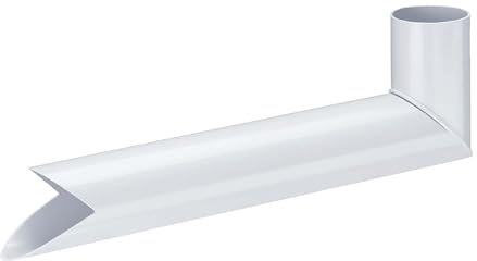 INEFA Wasserspeier Fallrohr, PVC DN50 / 50mm Weiß Übergangsstück Regenrohr, Dachrinnenzubehör, einfache Steckmontage, Made in Germany