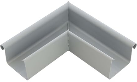 INEFA Angolo grondaia 90 gradi, rettangolare 83mm Grigio PVC | Angolo esterno in plastica con bordo esterno, pezzo di raccordo accessorio grondaia, Made in Germany