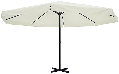 vidaXL Sonnenschirm Weiß Aluminium 500 cm