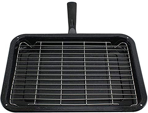 SPARES2GO Small Grill Pan, Rack & Detachable Handle for Diplomat Oven Cookers