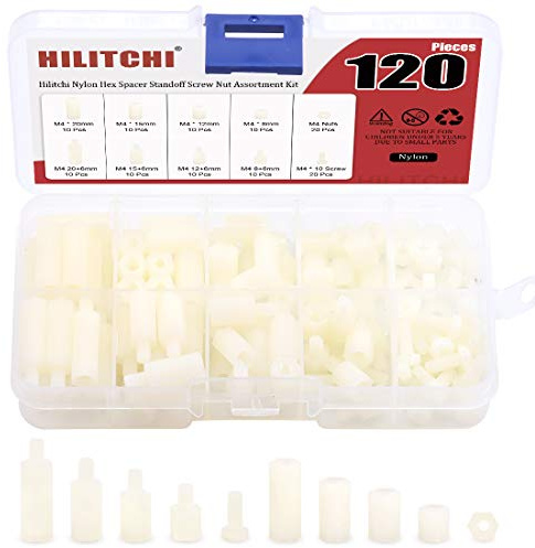 Hilitchi 120 pcs M2 mâle femelle laiton Entretoise Assortiment de boulons pour écrou à vis Laiton kit (M2), HNLM4
