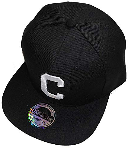 Premium Headwear Buchstaben Initialen Snapback Cap Black & White (C)