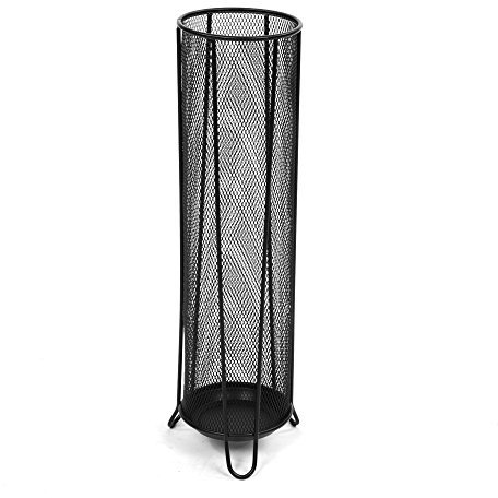 Mind Reader Network Collection, Umbrella Stand, Entryway Organizer, Reinforced Solid Rim and Base, Metal Mesh, 5.5 L x 5.5 W x 20.5 H, Black