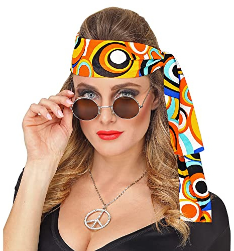 W WIDMANN MILANO Party Fashion - Fascia per capelli anni '60 e '70 | Fascia per capelli per costumi hippie / Flower Power, Carnevale, feste a tema, festival