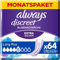 Always Discreet Incontinence Pads Women Long Plus 64 Count, Extra Secure & Discreet