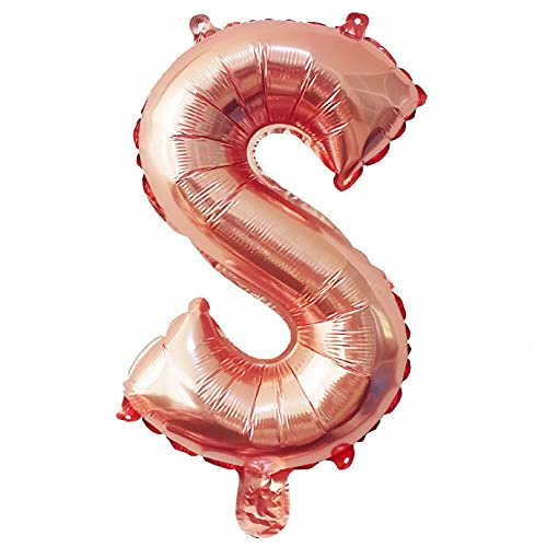 Lepep 40 cm Roségold Luftballons Zahlen von 0 bis 9 Buchstaben von A bis Z Party Deko Ballons für Geburtstag Brautparty Hochzeit Abschlussball Folienballons Dekoration (Buchstabe S)