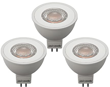 paul russells LED MR16 Bulbs, 3.4W 345lm Spotlight Bulbs, 12V Bi-Pin (GU5.3) Base, 35watt Equivalent, 38° Narrow Beam Angle, 2700K Warm White, Energy Saving Non-Dimmable Light Bulbs – Pack of 3