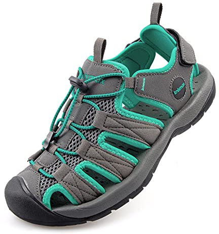 Knixmax Sandalias Deportivas Hombre Mujer para Verano Sandalia de Senderismo Exterior Ligeras Antideslizantes Casual Trekking Sandalias 38-46EU | Sandalias atléticas de punta abierta para exteriores, sin cordones, para la ducha, playa, natación, antideslizantes