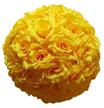 YLBFJXK Artificial Flower Ball for Centerpieces Bridal Wedding Artificial Wedding Party Centerpieces Decorations, 7.8inch (5, Yellow)
