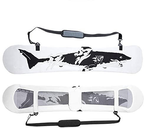 WEALTHY73 Tragbare Furnierabdeckung, Snowboardtasche, Elastische Strickverpackung, Skirucksack, Aufbewahrung Der Skiausrüstung, Verschleißfestes, Einteiliges Formteil,White,150CM