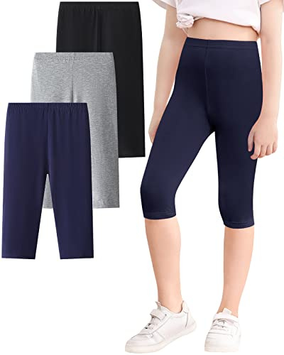 Domee Leggings Capri Pantacourt Sport Été Fille Lot de 3