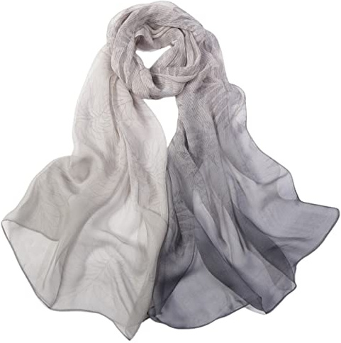 FAIRYGATE Seidenschal Damen 100 Seide Chiffon Damen Schal Stola Halstuch Tuch aus Chiffon für Frühling Sommer Ganzjährig A4108