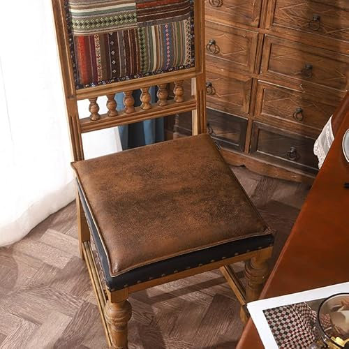 Mkuha Stuhlkissen Sitzkissen mit Reißverschluss, Wildleder Sitzauflage für Innen Büro Wohnzimmer, Gefüllte Gedächtnisschaum Latex, rutschfest, Quadrat Rechteck, Wasserdicht, Vintage Farbe,5,40x40x4cm