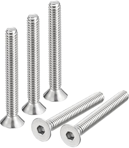QUARKZMAN 20Stk 1/4-20x2 Flach Senkkopf Steckdose Kappe Schrauben 304 Edelstahl Sechskant Steckdose Flachkopf Schrauben Voll Gewinde Senkkopf Bolzen