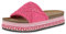 VAN HILL Damen Pantoletten Plateau Ethno Look Trendy Schuhe 214477 Fuchsia Korkoptik 37