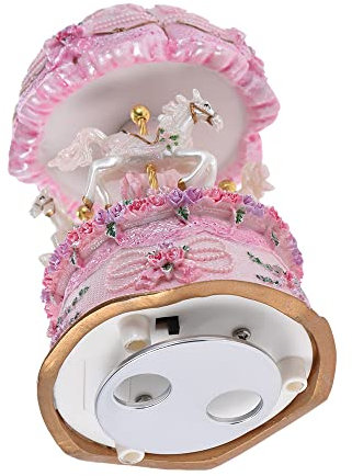 HUIOP Scatola Musicale Windup con variegato Colore di Cambiamento di Colore LED Luminoso Light Melody di Castello nel Cielo Compleanno di Artware Valentine Gift,Carillon Girevole a 3 Cavalli Dream