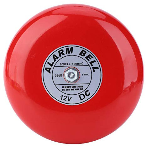 CB?6B 95dB Fire Alarm Bell,Metal Electric Round Alarm Bell School Home Factory Security Alarm Bell Security Bell Fire Alarm System Fire Alarm Pull Station for Station School (#1)