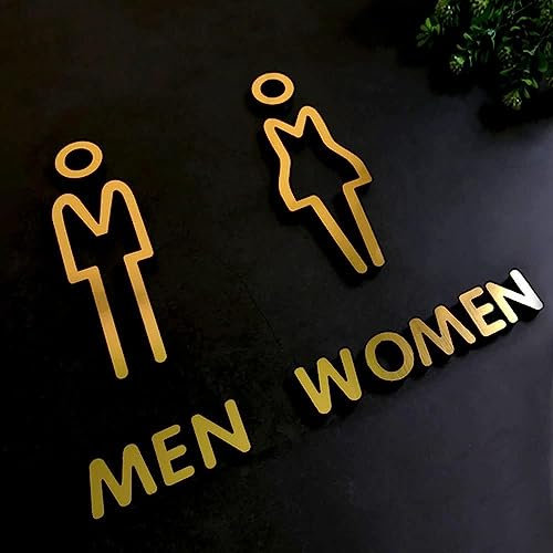 Toilettenschild, öffentliches Toilettenschild, Unisex-Toilettenschild, 2 Stück Toilettenschild für Männer und Frauen, Acryl-Kunststoff, für Unternehmen, Zuhause, Hotel, Einkaufszentrum, 22 x 9 cm, G