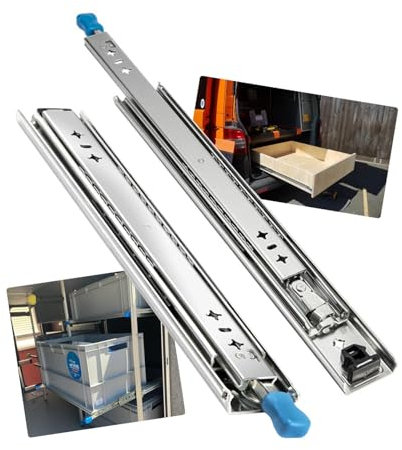 Schubladenschienen Vollauszug Schwerlastauszug Auszugsschienen Schienen Mit Verriegelung, Schubladen Teleskopschienen Für Küche Schrank Camper Garage(With lock,450mm(18 inch))