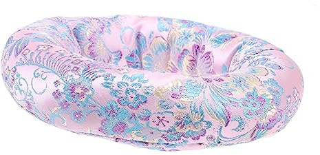 Rosa Buddha Klangschalenmatte Rundes Baumwoll Schüsselkissen | Leichtes Polster, Passt in Tasche oder Koffer, Schützt die Schale Beim Transport