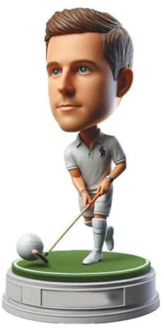 mydedor Individuelle Wackelkopf-Figur, individuelle Puppe, Vater, der Golf spielt, benutzerdefinierte Wackelkopf, Wackelkopf-Figuren, handgefertigt, personalisierte Skulptur, Geschenk für Mann