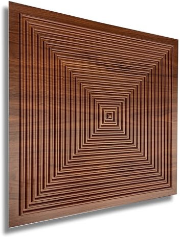 Lot de 8 panneaux en plastique, PVC, 2 m², aspect 3D, 50 x 50 cm, pour mur, plafond, effet bois, marron D182