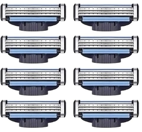8 Stück Rasierklingen für mach-3 Klingen,Original Rasierklingen,Klingen für Herren Ersatzklingen Kompatibel Rasierhobel,Rasierklingen-Nachfüllung mit Gleitstreifen,für Reinigen Bart