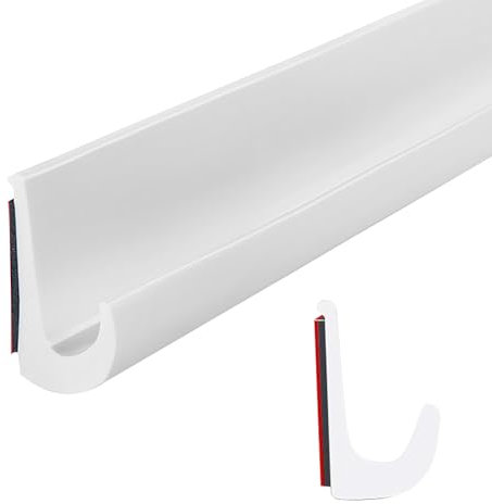 J-Shape RV Rain Gutter, 5m Rain Gutter Self Adhesive, Roof Edge Protection Profile, TPE Rain Gutters for Vehicle, Truck, Motorhome, Boat, Car, Van, Door, Roof Rain Diversion Strip (White)