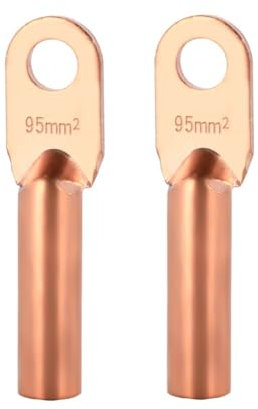 ANSIEDIO Bolt Hole Copper Terminals Connectors, Wire Crimp Connector, Battery Cable Ends Lugs, Crimp Terminals Connector for Electric (95mm², 2 pack)