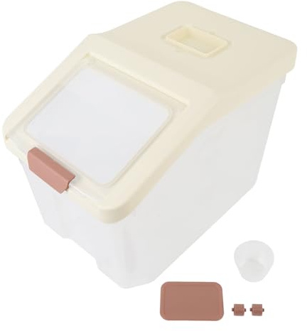 Reislagerbehälter, 20 kg Mehlbehälter luftdicht großer Haustierkatze Futterspeicher Spender Kitchen Trockenfutterhalter für Reis Müsli Kibble (25 kg)