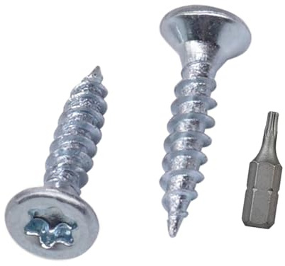 SKIR'CO (200 Stück) Verzinkte Stahl Holzschrauben 2,5 x 12 mm, Torx Kopf, Senkkopf, Spanplattenschrauben, Vollgewinde