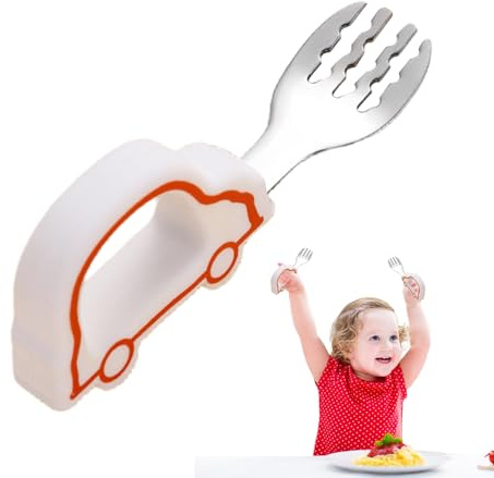 Générique Cuillères pour Bébé - Ustensiles d'Apprentissage Manger Autonomie - Ustensiles de Nourriture Ergonomiques avec Prise Facile pour Parents et Adultes