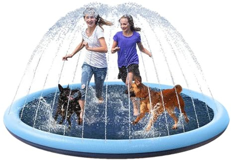 Ssdkpe Splash Pads For Kids Dogs, Kids Play Mat With Sprinkler, Pet Splash Pads Anti-Slip Dog Pools, Reusable Non Slip Outdoor Sprinkler Pad, Children Water Play Toy For Summer Outdoor Garden