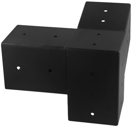 Pergola Bracket For 3-way Or Unidirectional Configuration, Tilt Roof Gazebo Bracket Kit For 4 X 4 Inch Posts, Corner Bracket Woodworks Post Base Kit (Left 15°)