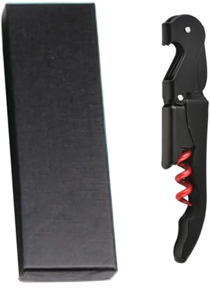 Sommelier Kellnermesser mit Geschenkbox，3-in-1 Flaschenöffner，Upgraded Heavy Duty Edelstahl Korkenzieher Wein,Weinöffner für Kellner und Barkeeper（Rot+Schwarz）