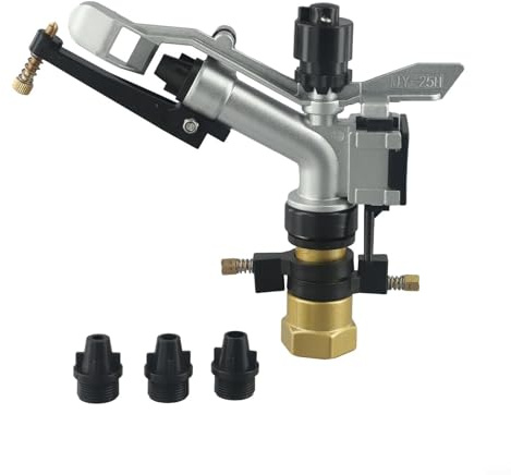 Arroseurs d'irrigation agricole – Arroseur réglable à 360 ° avec ensemble de buses d'arrosage pour grande surface – Filetage femelle NPT de 2,5 cm DN25/JY-25H