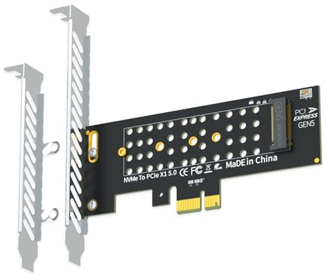 GLOTRENDS PA19-X1 M.2 NVMe SSD to PCIe 5.0 X1 Adapter, Regular and Low-Profile Bracket, PCIE X1 Installation