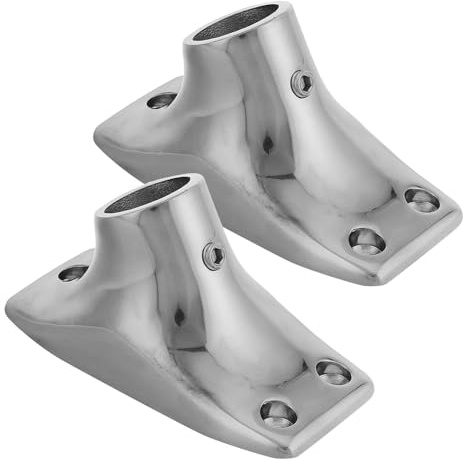 TOYANDONA 2pcs Flag Pole Support Base Boats Flagpole Base Yacht Flag Bracket Brackets Silver