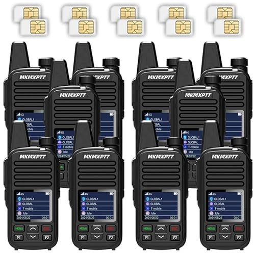 MKMXPTT Global 2G 4G Xin-POC Unlimited Distance Radio Remote Control Radio Police Fleet Bluetooth WiFi 8000KM with SIM Card Wearable Management Platform (10PCS)