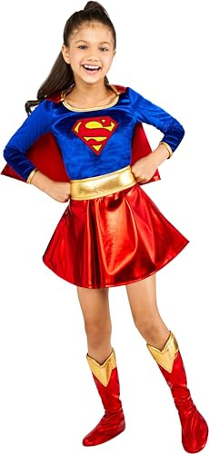 Rubie's Official DC Supergirl Deluxe Girls Costume, Kids Fancy Dress Super Hero