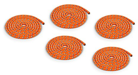 Vinex - Springseil 5er-Set, 3 Meter Länge, 10 mm Durchmesser, robuste Gymnastikseile ohne Griffe für Kinder & Erwachsene, individuell kürzbare Jump Ropes für Schule, Verein & Fitness, Orange