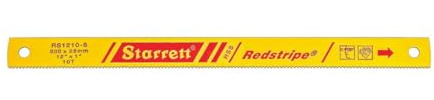 Starrett RS1210-5 Redstripe Solid High Speed Steel Power Hacksaw Blade, 0.050 Thick, 10 TPI, 12 Length x 1-1/8 Width