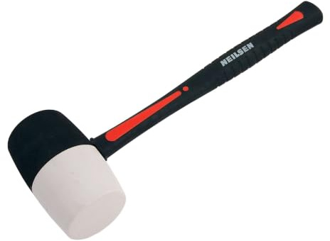 Neilsen CT3554 32oz Rubber Mallet with Black & White Non-Marring Face | 32oz weight, Rubber mallet, Black and white faces, Non-marring design, Hand tool