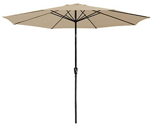 Parasol Droit HAPUNA Rond 3,30 m de diamètre Beige avec manivelle. Parasol Droit inclinable.