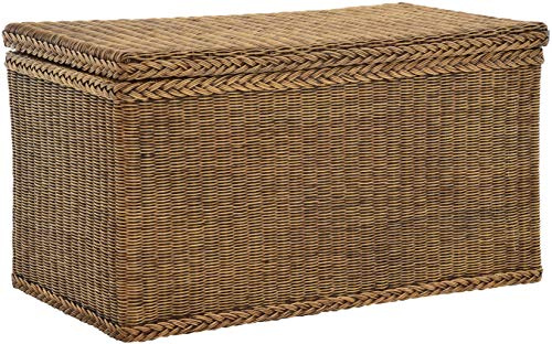 Korb-Outlet Truhe/Wäschetruhe aus Rattan (Vintage Braun, Groß)
