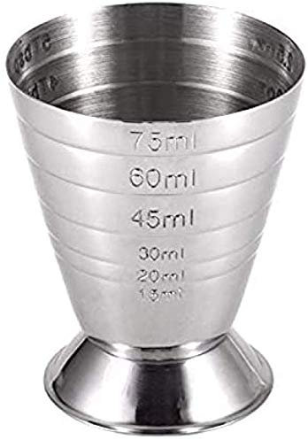 zaizai Tasses À Mesurer Tasse À Mesurer en Acier Inoxydable Once Glass Jigger Bar Cocktail Drink Mixer Tasse À Mesurer Mojito Lait Meter Tasse À Café