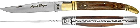 LAGUIOLE BOUGNA - Couteau Pliant de Poche - Lame 8 cm - Manche 10 cm en Bois de Palissandre
