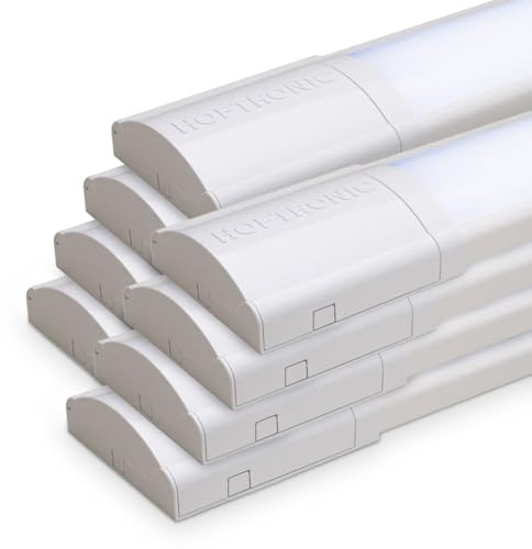 HOFTRONIC - 8er Pack LED Lichtleisten 120cm 40W Röhrenlampe Komplett 6400K Kaltweiß 4800lm Super Hell 30000h Langfeldleuchte 1200x74x25mm (LxBxH) Kellerlampe garagenbeleuchtung - IP20 Innen