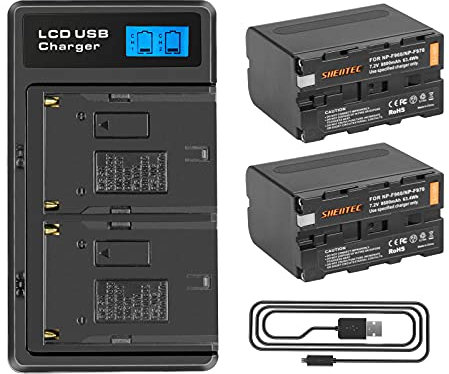 2X Shentec 8800mAh NP-F970 Ersatzakku für Kompatibel mit Sony NP-F550 F570 F750 F770 F930 F950 F960 F970